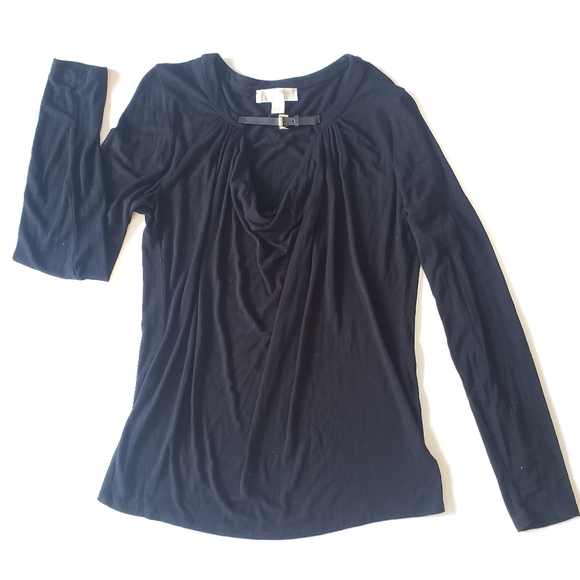 Michael Kors Tops - MICHAEL KORS Black Buckle Long Sleeve